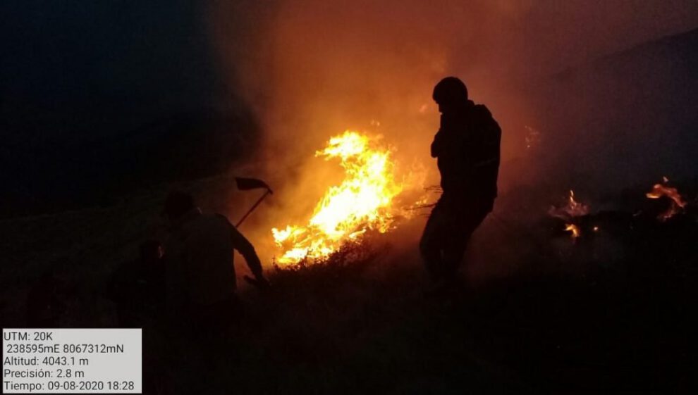 Incendio en el Parque Nacional Carrasco
