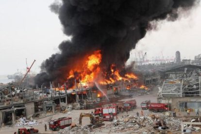 Incendio en el puerto de Beirut