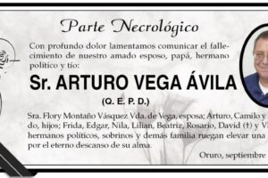Necrológico de Arturo Vega Ávila