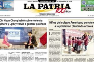 Portadas impresas del 11 de septiembre de 2019