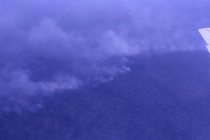 Sobrevuelo a los incendios forestales en Santa Cruz
