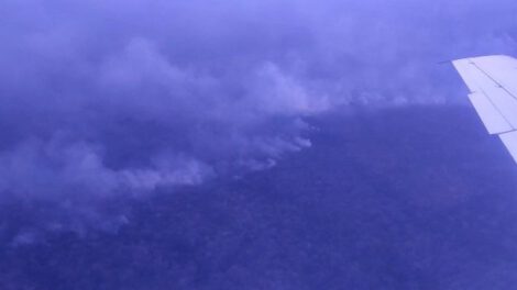 Sobrevuelo a los incendios forestales en Santa Cruz