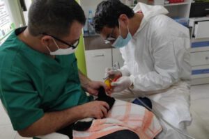 Tuki Tuki el tucán durante la intervención veterinaria