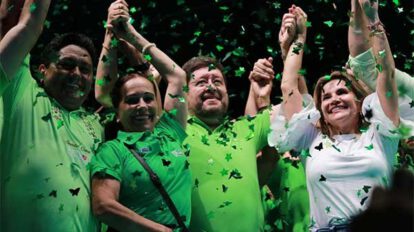 Candidatos de Juntos antes de su declinación