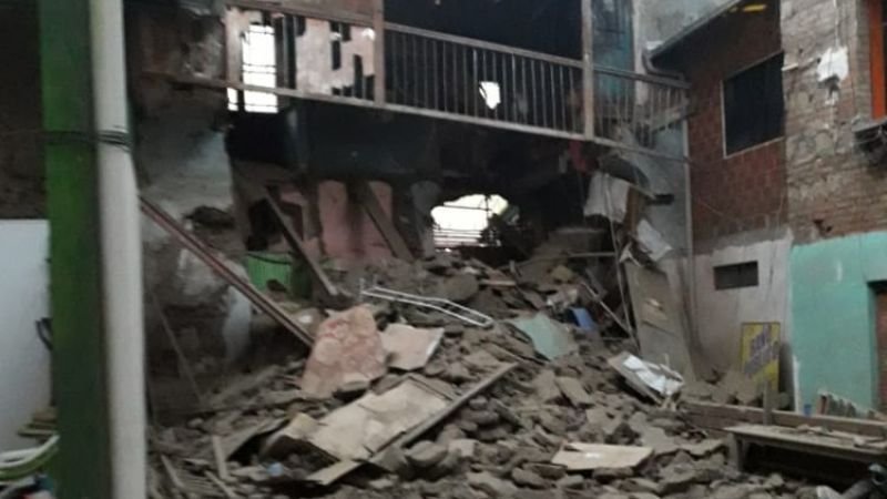 Derrumbe de casa en La Paz