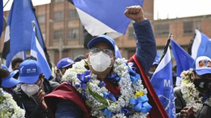Luis Arce Catacora durante su campaña electoral