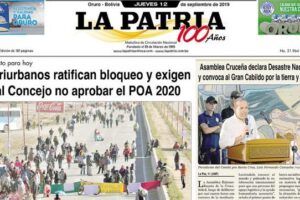 Portadas impresas del jueves 12 de septiembre de 2019
