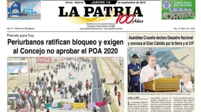 Portadas impresas del jueves 12 de septiembre de 2019