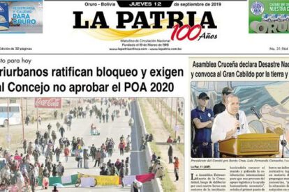 Portadas impresas del jueves 12 de septiembre de 2019