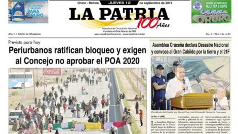 Portadas impresas del jueves 12 de septiembre de 2019