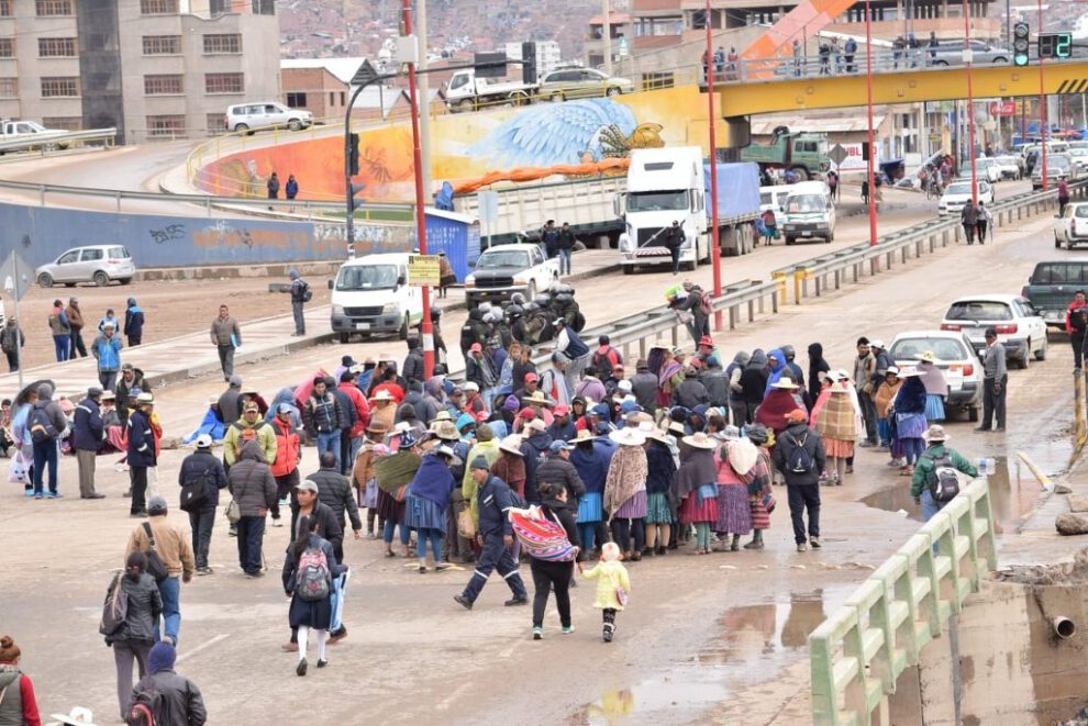 Bloqueo en Oruro por reducción de recursos al POA 2020