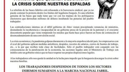Marcha Fabril Nacional convocada por el Partido Obrero Revolucionario