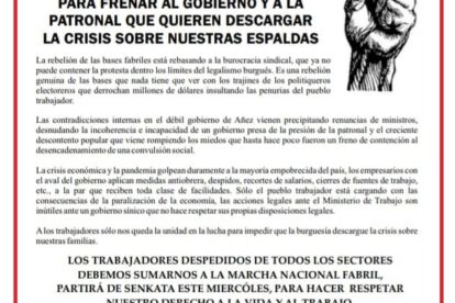 Marcha Fabril Nacional convocada por el Partido Obrero Revolucionario