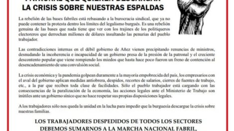 Marcha Fabril Nacional convocada por el Partido Obrero Revolucionario