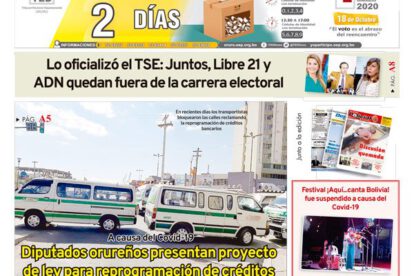 Edición impresa La Patria del 16 de octubre de 2020