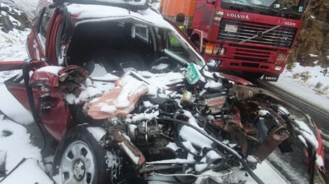 Accidente de tránsito en La Cumbre debido a condiciones climatológicas