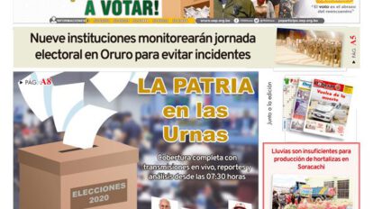 Edición impresa La Patria del 18 de octubre de 2020