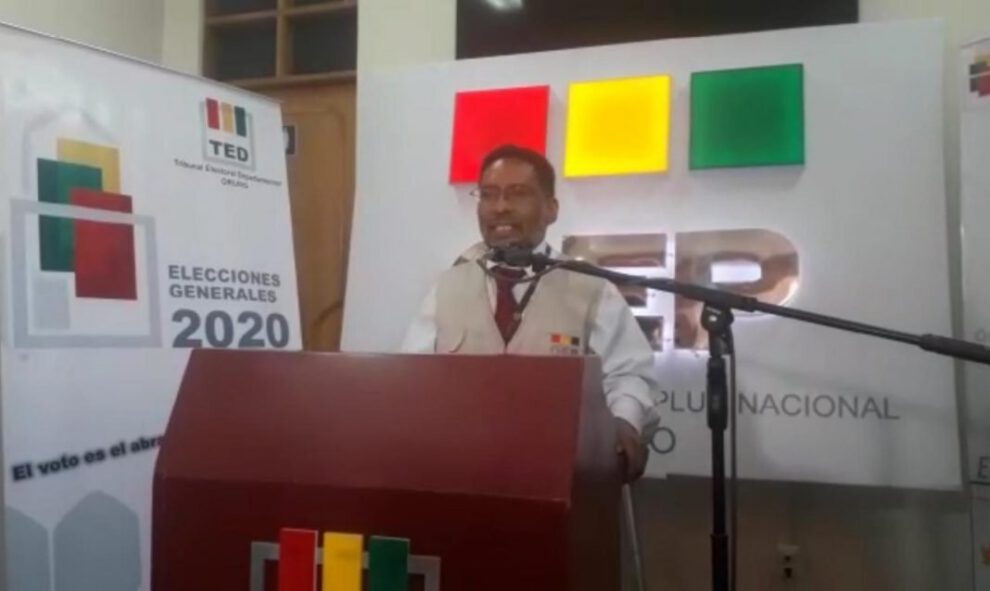 Iver Pereira TEDO en conferencia de prensa sobre elecciones en Oruro