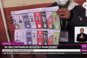 Boletas marcadas en Potosí en la Escuela 31 de octubre
