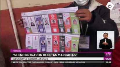 Boletas marcadas en Potosí en la Escuela 31 de octubre