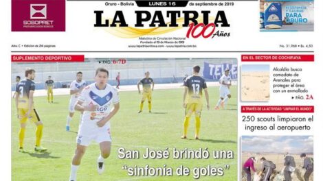 Portadas impresas del lunes 16 de septiembre de 2019