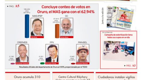 Edición impresa La Patria del 21 de octubre de 2020