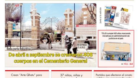 Edición impresa La Patria del 25 de octubre de 2020