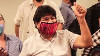 Evo Morales en la investidura de Arce