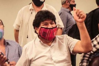 Evo Morales en la investidura de Arce