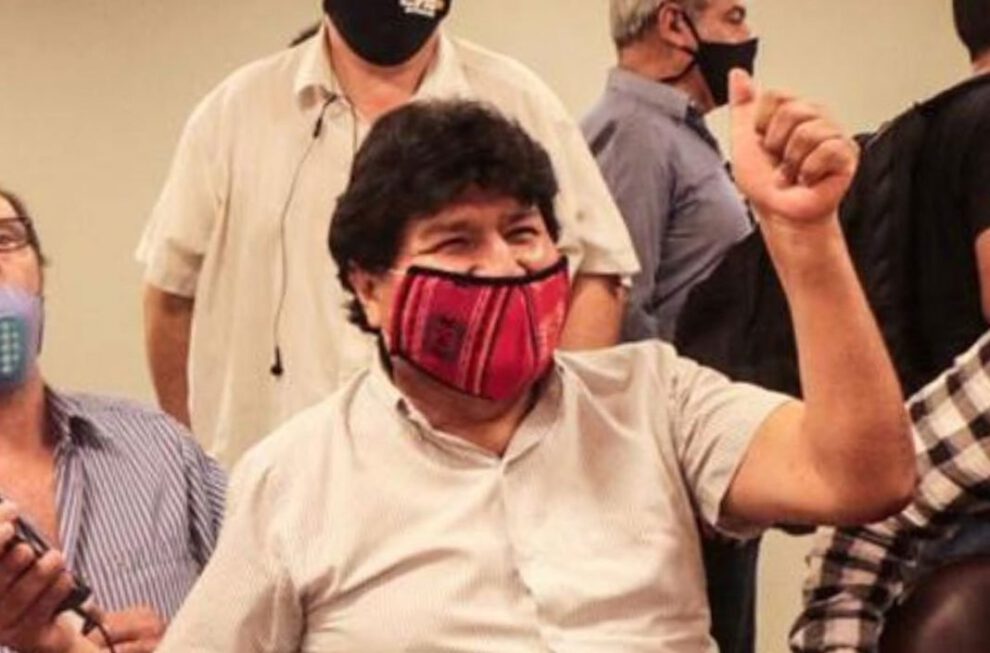 Evo Morales en la investidura de Arce