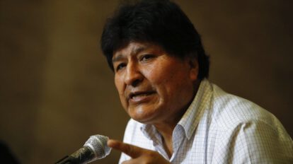 Evo Morales en la transmisión de mando