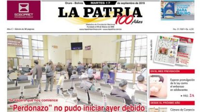 Portadas impresas del 17 de septiembre de 2019