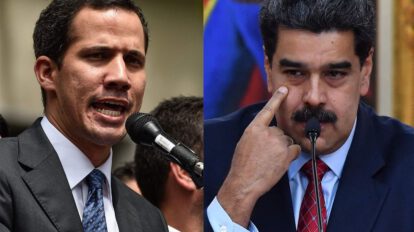 Guaidó y Maduro en el acto de transmisión de mando