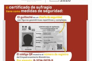 Guilloché en certificado de sufragio como medida de seguridad