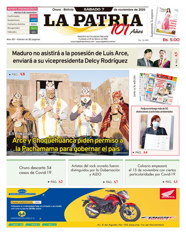 Edición impresa La Patria del 07 de Noviembre de 2020
