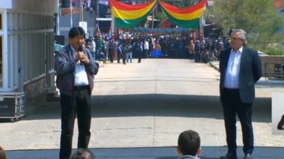 Evo Morales regresa a Bolivia junto a Alberto Fernández en Villazón