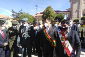 Ceremonia de la gesta libertaria de Potosí con Luis Arce y David Choquehuanca