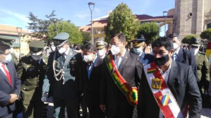 Ceremonia de la gesta libertaria de Potosí con Luis Arce y David Choquehuanca