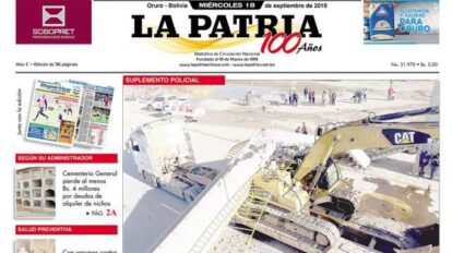 Portadas impresas del 18 de septiembre de 2019