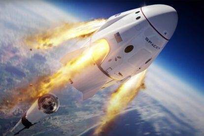 Cohete de Space X en el espacio