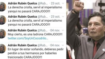 Ministro de Educación Adrián Rubén Quelca y sus publicaciones en redes sociales
