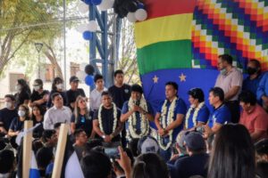 Evo Morales en Villa Victoria tras descubrir el robo de títulos de propiedad