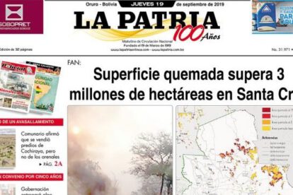 Portadas impresas del 19 de septiembre de 2019