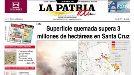 Portadas impresas del 19 de septiembre de 2019