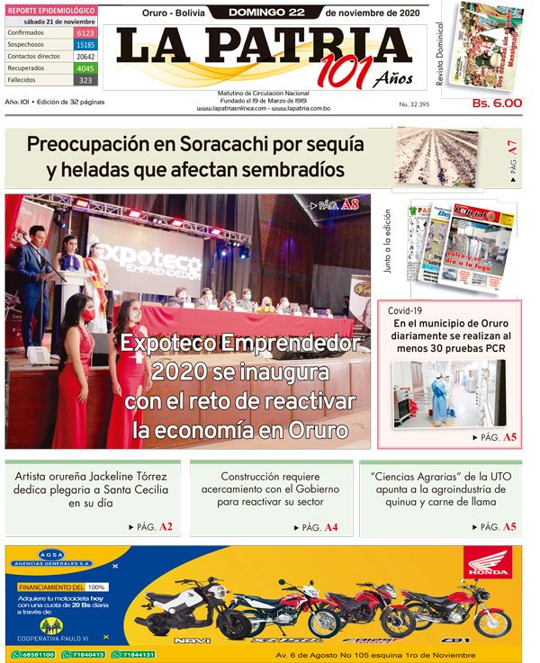 Edición impresa La Patria del 22 de Noviembre de 2020