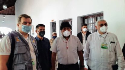 Evo Morales y Andrónico Rodríguez en Venezuela