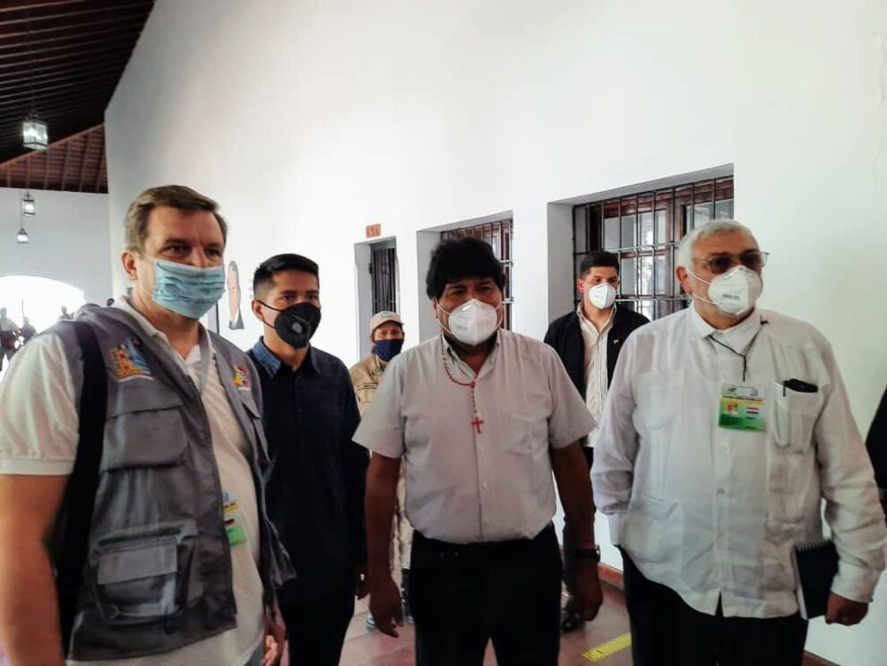 Evo Morales y Andrónico Rodríguez en Venezuela