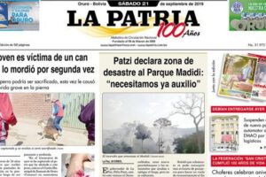 Portadas impresas del 21 de septiembre de 2019