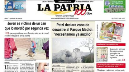 Portadas impresas del 21 de septiembre de 2019
