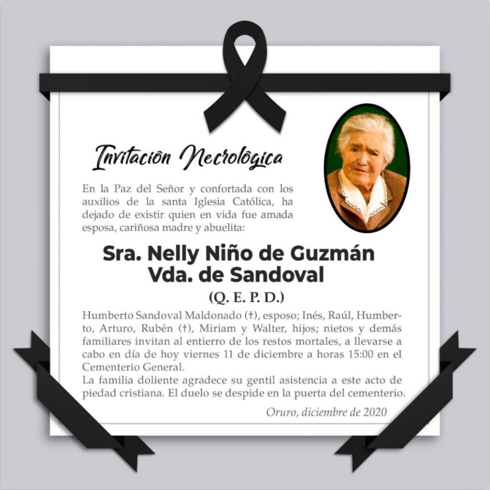 Nelly Niño de Guzmán Vda. de Sandoval